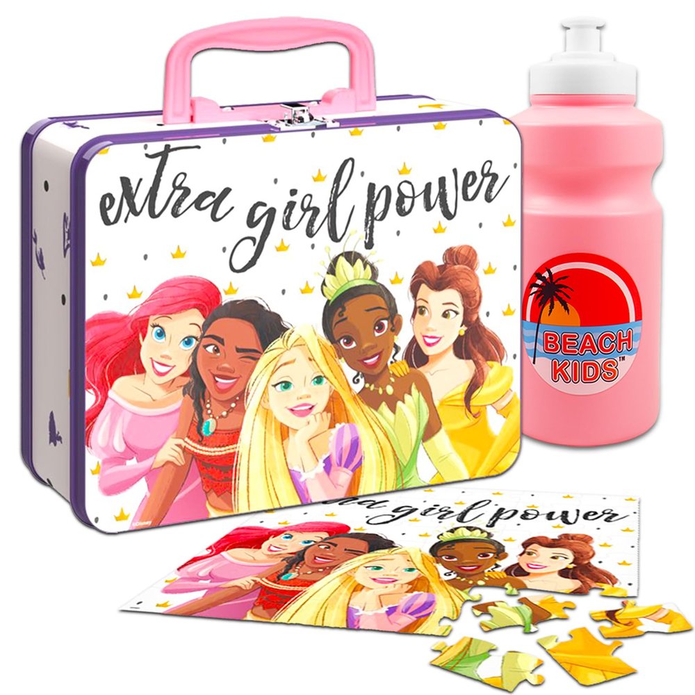 Disney Princess 48pc Puzzle Tin - Lunch Tin Box ( 7.75" x 6.50" x 3.25")