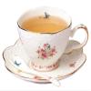 Jusalpha Vintage Porcelain Flower Series Tea Sets, Tea Cup Saucer Set with Teapot Warmer- Filter and Spoon, 16pcs in 1 set (16pcs set) view 2
