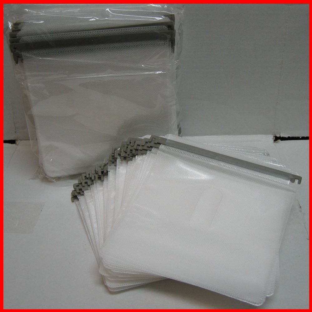 100 Pk CD DVD Plastic Index Hanger Sleeve for Aluminum DVD Storage Case Replacement and Refill