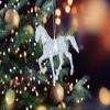 C&F Home Clear Crystal Acrylic Galloping Horse Small Christmas Tree Ornament 3.5" Xmas Festive Winter Holiday Hanging Artificial Real Tree Premium Luxury Elegant Equine Equestrian Decor Decoration view 2