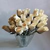 Aariel's Attic 24 Beautiful Realistic Ivory White Wooden Roses view 2
