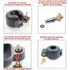 Prime-Line EP 4180 Doorknob Lock-Out Device  Doorknob Lock with Key to Block Access to Keyhole, Removeable and Easy to Use, Fits Round Doorknobs with Max Diameter of 2-7/8 in., Gray (Single Pack) view 4