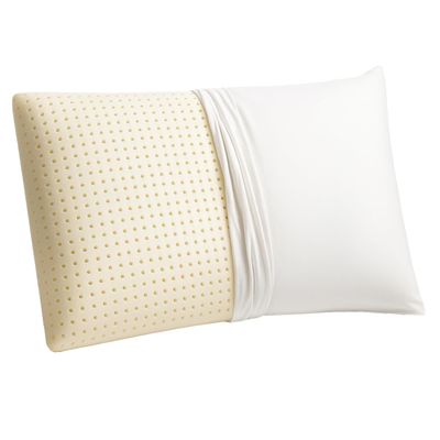 OrganicTextiles 100% Talalay Latex Pillow with Organic Cotton Cover (Standard Size, Firm), GOTS Certified, Bed Pillow for Sleeping, Neck Pain Relief Help, Head Support, for Side Back Stomach Sleeper