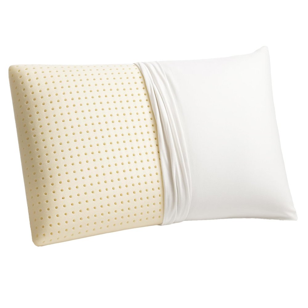 OrganicTextiles 100% Talalay Latex Pillow with Organic Cotton Cover (Standard Size, Firm), GOTS Certified, Bed Pillow for Sleeping, Neck Pain Relief Help, Head Support, for Side Back Stomach Sleeper
