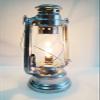 Marine Nautical Store Electric Vintage Stable Silver Lantern Lamp with Blown Glass Chimney 13" view 1