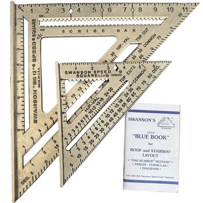 SWANSON Tool Co., Inc SW1201K Value Pack 7 inch Speed Square and Big 12 Speed Square (without layout bar) ships with Blue Book