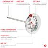 Escali AH1 Stainless Steel Oven Safe Meat Thermometer, Extra Large 2.5-inches Dial, Temperature Labeled for Beef, Poultry, Pork, and Veal Silver NSF Certified view 3