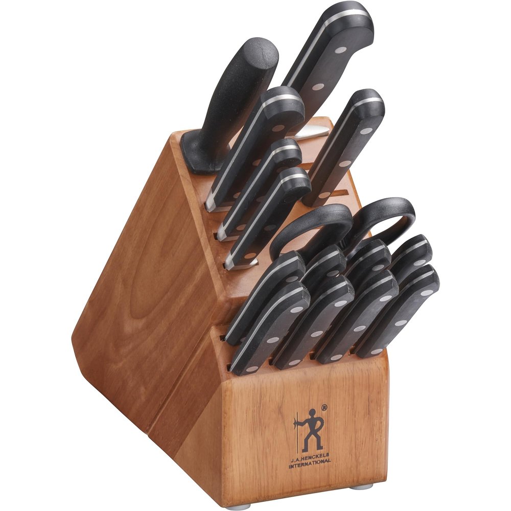 HENCKELS Classic Razor-Sharp 16-Piece Knife Block Set, Chef Knife, Bread Knife, German Engineered Informed by 100+ Years of Mastery