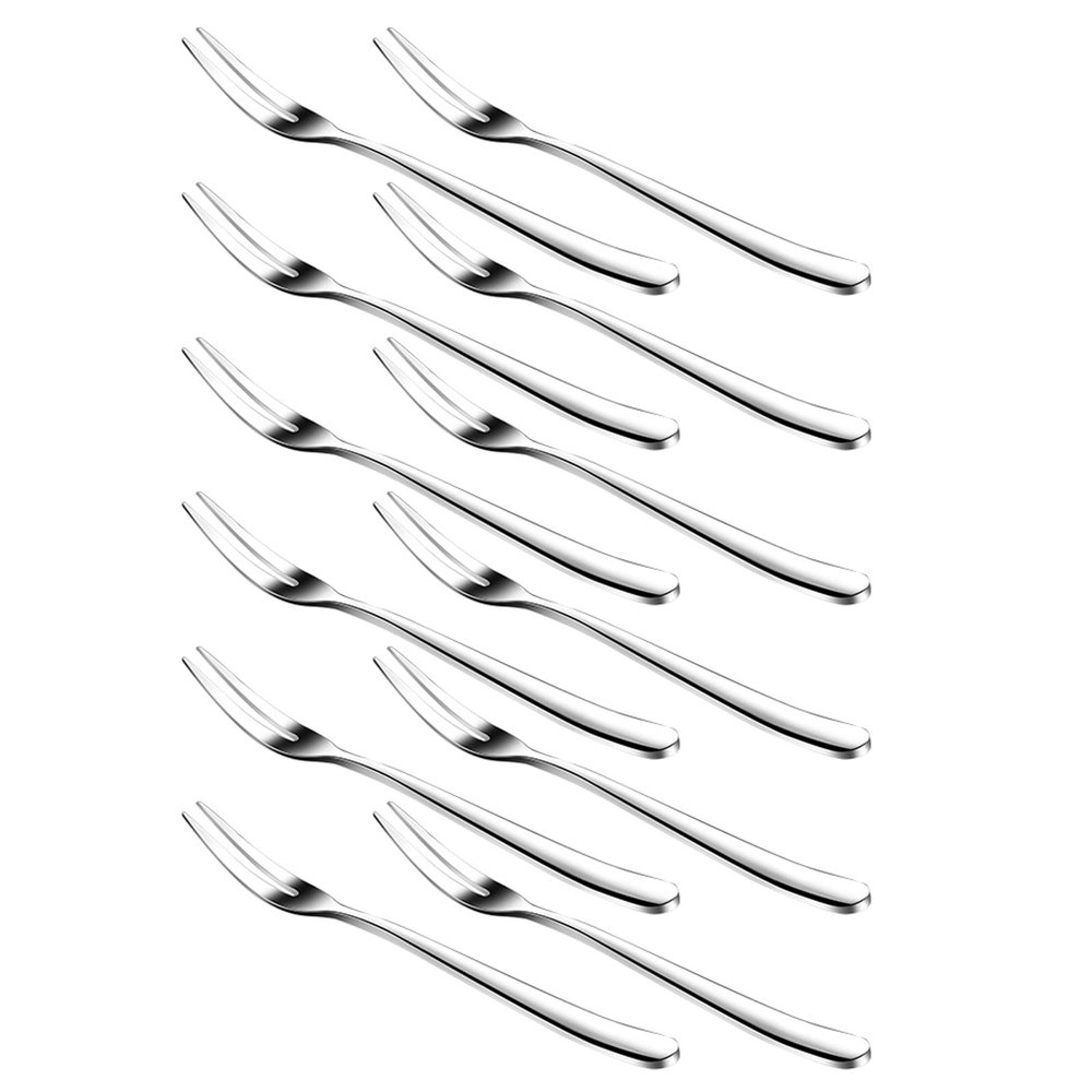 WARMBUY Small Stainless Steel Forks for Cocktail Appetizer Dessert Party, Set of 12