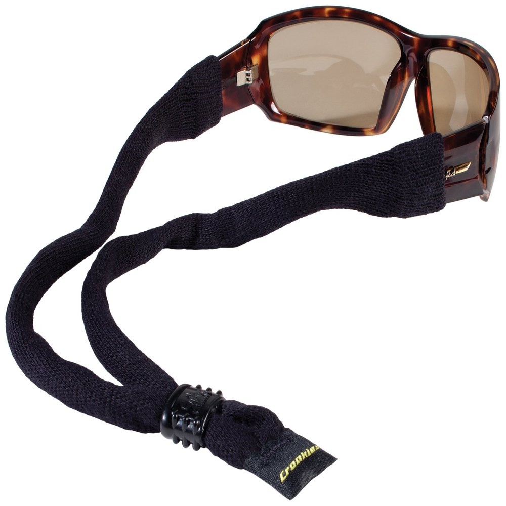 Croakies Cotton Suiters Eyewear Retainer, Black, 14 Inch x 1/2 Inch