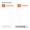 PHS Extra Large Heavy Duty D-Ring Picture Hangers - 2 Pack with Screws - D Hooks for Picture Hanging - 200 lb Capacity - 6.5" Steel Strap Hangers for Frames & Mirrors view 4