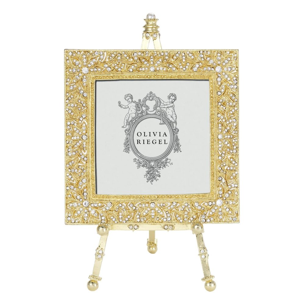 Windsor Gold Austrian Crystal 4x4 w/Easel Frame by Olivia Riegel - 4x4