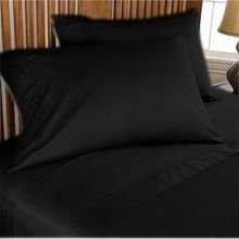 100% Egyptian Cotton Black Solid Sheet Set in 600 Thread Count /Queen