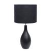 Simple Designs LT2002-BLK Oval Bowling Pin Base Ceramic Table Lamp, Black view 1