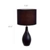 Simple Designs LT2002-BLK Oval Bowling Pin Base Ceramic Table Lamp, Black view 2