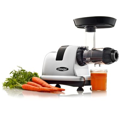 Omega Cold Press Juicer Machine, Vegetable and Fruit Juice Extractor and Nutrition System Makes Nut Milks Baby Food and Sorbets, Triple-Stage 80-RPM Slow Masticating Juicer, 200-Watts, Gray