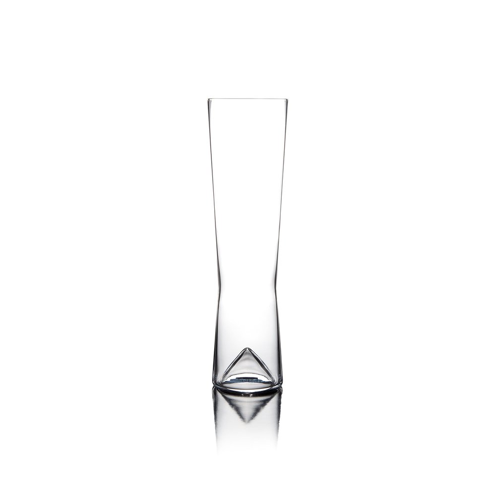 Sempli Monti 13 oz Pilsner Beer Glasses - Set of 2 Handmade Drinking Glasses, Craft Beer Glassware for Bar, Aerating Inverted Bottom, Lead-Free Crystal, Giftbox Included - Clear
