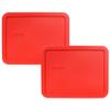 Pyrex 7211-PC 6-Cup Red Food Storage Replacement Lid (2-Pack) - Made in USA view 1