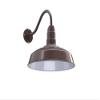 Steel Lighting Co. Gardena Barn Light | Outdoor Wall Mounted | 16" Dome | 16" Gooseneck | Farmhouse Light Made in America | Dark Bronze Exterior/White Interior view 1