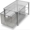 Deco Brothers Stackable Pull Out Cabinet Sliding Basket with Dividers, Large, Silver view 1