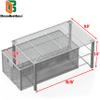 Deco Brothers Stackable Pull Out Cabinet Sliding Basket with Dividers, Large, Silver view 3