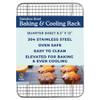 Ultra Cuisine Stainless Steel 8.5 x 12-inch Cooling and Baking Rack - Oven-Safe - Dishwasher-Safe - Heavy Duty - Tight Wire Bake for Oven Cooking - Quarter Sheet Pan - Ideal as Roasting Rack view 1