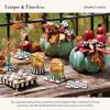 MacKenzie-Childs Square Cork-Back Coaster Set, Table Coasters for Drinks, Set of 4, Black-and-White Courtly Check view 3