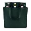 True Wine Shopping Bag 6 Bottle with Bottle Divider Insert, Bottle Carry Bag, Shopping Bag for Wine Bottles, Bottle Tote, Reusable, Green view 1