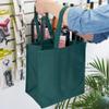 True Wine Shopping Bag 6 Bottle with Bottle Divider Insert, Bottle Carry Bag, Shopping Bag for Wine Bottles, Bottle Tote, Reusable, Green view 3