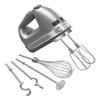 KitchenAid 9-Speed Digital Hand Mixer with Turbo Beater II Accessories and Pro Whisk - Contour Silver view 1