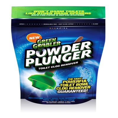 ECOCLEAN SOLUTIONS INC Ggpppowder Plungergreen Gobbler The Only Drain Opener Safe to Use In Toilets, Opens Tough Toilet Clogs, Safe For Septic Systems