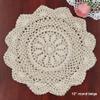 Creative Linens 6PCS 12" Round Crochet Lace Doily Beige 100% Cotton Handmade, Set of 6 Pieces view 2