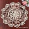 Creative Linens 6PCS 12" Round Crochet Lace Doily Beige 100% Cotton Handmade, Set of 6 Pieces view 3
