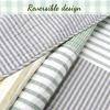 Cozy Line Home Fashions Green Yellow Blue Plaid Striped Real Patchwork 100% Cotton, Reversible Coverlet, Bedspread, Quilt Bedding Set (Green Patchwork, King - 3 Piece) view 4