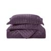 Royal Hotel Bedding Plush Velvet Queen Size Quilt, Purple 92x96 Inches Coverlet 3pc Set, Oversized Luxury 100% Velvet Quilt Queen Purple view 3