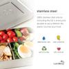 LunchBots Large Cinco Stainless Steel Lunch Container - Five Section Design Holds a Variety of Foods - Metal Bento Box - Dishwasher Safe - Stainless Lid - Blue Dots view 3