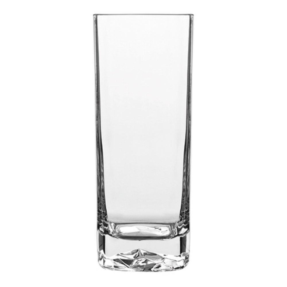 Luigi Bormioli On The Rocks Highball Glasses, Set of 4-15 Oz. Thick Base Drink Tumblers with Optical Rock-Like Bottom - Lead-Free SON.hyx Crystal, Dishwasher Safe, Made in Italy, Elegant Barware