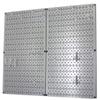 Wall Control Kitchen Pegboard Organizer Pots and Pans Storage Rack Organization Kit with Grey Pegboard and White Accessories view 2