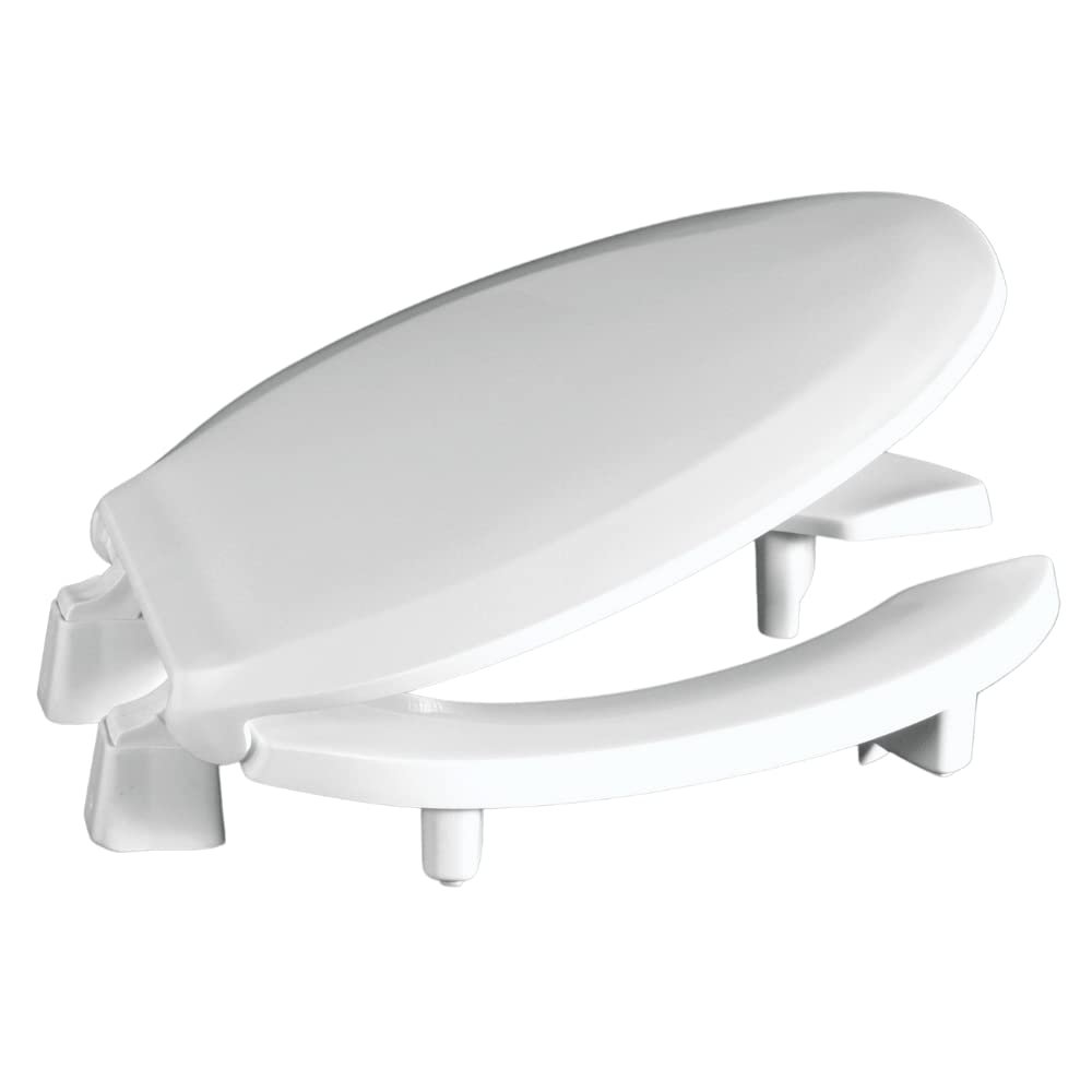 Centoco 3 inch Raised Toilet Seat for Seniors, Elongated, Open Front with Cover, Plastic, Made in the USA, 3L820STS-001, White