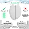 Centoco 3 inch Raised Toilet Seat for Seniors, Elongated, Open Front with Cover, Plastic, Made in the USA, 3L820STS-001, White view 2