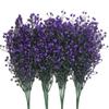 CATTREE Artificial Plants Shrubs Bushes, Plastic Fake Flowers Wedding Indoor Outdoor Home Garden Verandah Kitchen Office Table Centerpieces Arrangements Christmas Decoration - Deep Purple 4 pcs view 1
