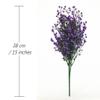 CATTREE Artificial Plants Shrubs Bushes, Plastic Fake Flowers Wedding Indoor Outdoor Home Garden Verandah Kitchen Office Table Centerpieces Arrangements Christmas Decoration - Deep Purple 4 pcs view 2