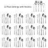 Mikasa French Countryside Flatware Set for 12, 65 Piece 18/10 Stainless Steel Silverware with Elegant Scroll Design and Serving Utensils, Durable Dinnerware Service view 3
