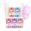 Cotton Candy Express Floss Sugar Variety Pack with 5 - 11oz Plastic Jars of Grape, Orange, Pink Vanilla, Blue Raspberry, Cherry Flossing Sugars Plus 50 Paper Cotton Candy Cones view 1