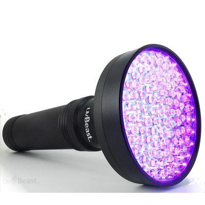 uvBeast Black Light UV Flashlight  High Power 100 LED with 30-feet Flood Effect  Professional Grade 385nm-395nm Best for Commercial/Domestic Use Works Even in Ambient Light - USA Stock  UK Design