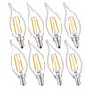 CRLight Dimmable 2W 2500K LED Candelabra Bulb - Warm White 25W Eqv 250LM E12 CA11 Antique Flame Shape Clear Glass, Vintage Chandelier Light, 8-Pack view 1