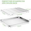 Baking Sheet with Cooling Rack Set (2 Pans + 2 Racks), Yododo Stainless Steel Baking Pan Cookie Sheet Cookie Pan with Rack, Size 16 x 12 x 1 Inch, Mirror Finish & Non Toxic & Heavy Duty & Easy Clean view 2