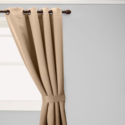Best Home Fashion Thermal Insulated Blackout Curtains - Antique Bronze Grommet Top - Wheat - 52"W x 120"L - (Set of 2 Panels)