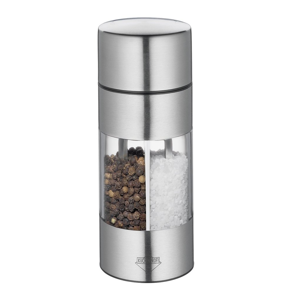 Kchenprofi Trattoria Salt and Pepper Combo Mill, Silver/Clear