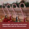 Haute Decor Candy Cane Stocking Holder (Classic Red & White, 4-Pack) - Lightweight Christmas Stocking Hanger, Holds up to 10 pounds view 2